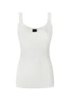 Pinko Lightweight Ribbed Tank Top With Rips In White