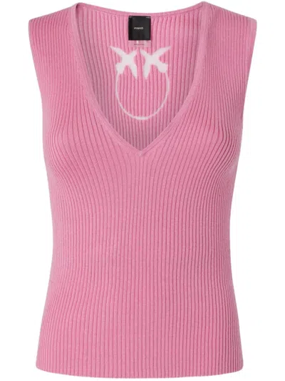 PINKO RIBBED SLEEVELESS TOP