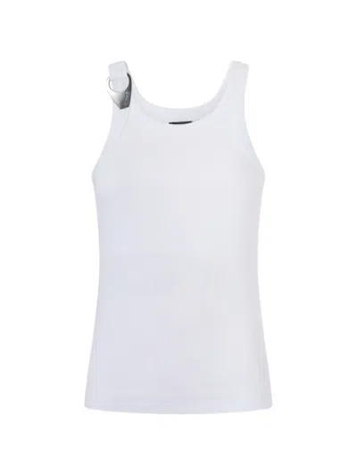 Pinko Ribbed Sleveeless Top In White