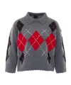 Pinko Argyle-pattern Collared Sweater In Multi