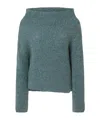 Pinko Multicolor Asymmetrical Ribbed Sweater In Green