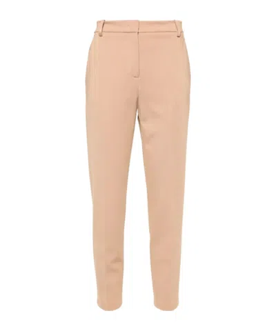 Pinko Ribbed Tailored Trousers In Nude