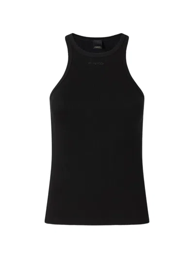 Pinko Ribbed Tank Top In Black