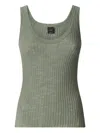 Pinko Ribbed Tank Top In Green