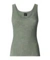 Pinko Ribbed Tank Top In Green