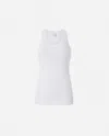 Pinko Logo-embroidered Tank Top In Bright White