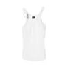 Pinko Lightweight Ribbed Tank Top With Rips In White