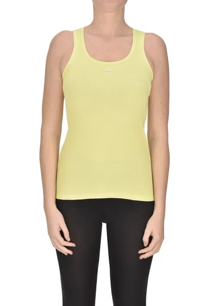 Pinko Ribbed Tank Top In Yellow