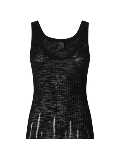 Pinko Ribbed Top In Black