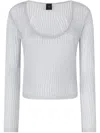 Pinko Nathan Filo Metallico Sweater - Pearl Gray In Grey