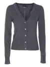 Pinko Grey Santorini Cardigan In Gray