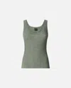 Pinko Ribbed Tank Top In Gray