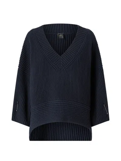 Pinko Ribbed V-neck Sweater In Multi
