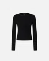 Pinko Ribbed Wool Long-sleeved Jumper In Limo Black