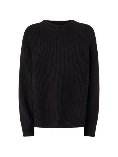 Pinko Ribbed Wool Sweater In Black