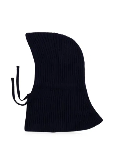 Pinko Ribbed-knit Balaclava In Blue