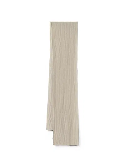 Pinko Ribbed-knit Scarf In Neutral