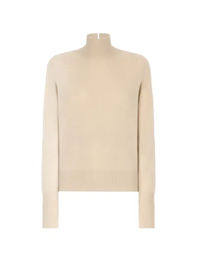 Pinko Ribbed-trim High-neck Sweater In Animal Print