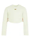 Pinko Ribbon-laces Sweatshirt In Green
