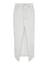 Pinko Embroidered Denim Skirt In White