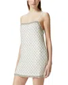 Pinko Crystal-embellished Mini Dress In White/crystal