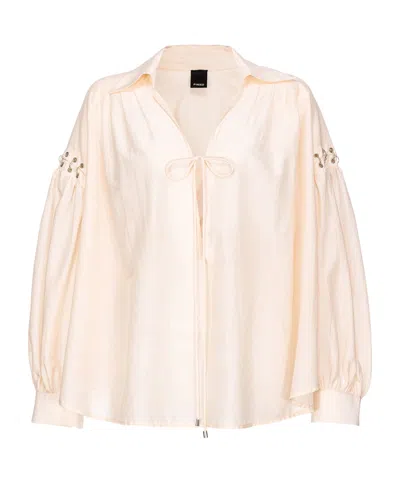 Pinko Ring-findings Detailed Poplin Tunic In White