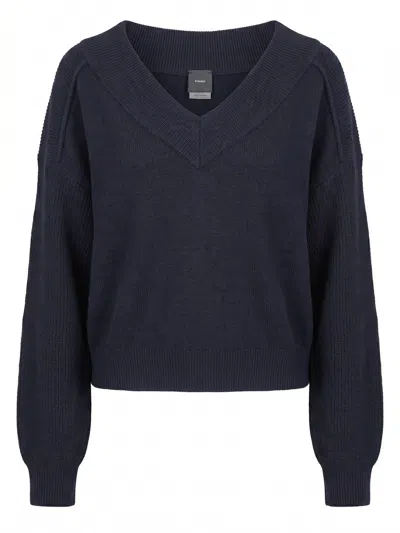 Pinko V-neck Sweater In Animal Print