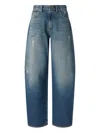 Pinko Eloise Egg Ocean Wave Denim In Blue