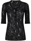 Pinko Lightweight Ribbed Seraph Sweater With Rips In Black