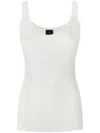 Pinko Lightweight Ribbed Tank Top With Rips In White