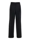 Pinko Black Tailored Trousers With Front Pleats In Cotton Woman In Multi