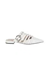 Pinko Pointed-toe Buckle Detailed Slip-on Slides In White