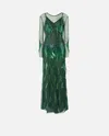 Pinko Dress With Sequins And Feathers In Multi