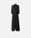 Pinko Robe Chemise Longue Avec Dos Transparent In Limo Black