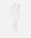 Pinko Slim-fitting Ribbed Knit Long Dress