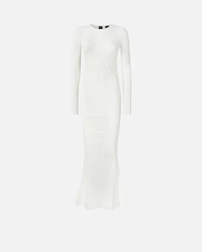 Pinko Slim-fitting Ribbed Knit Long Dress