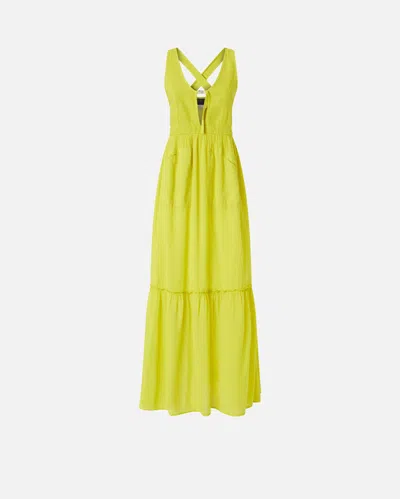 Pinko Robe Longue Décolletée Sans Manches En Coton