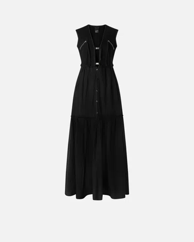 Pinko Robe Longue En Coton Avec Gilet Sans Manches Utilitaire