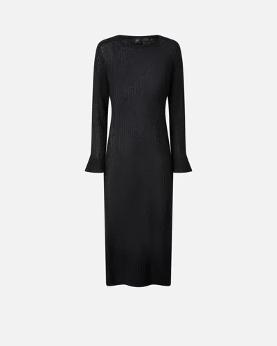 Pinko Long Dress In Light In Limo Black