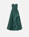 Pinko Ruched-detail Layered-design Dress In Green