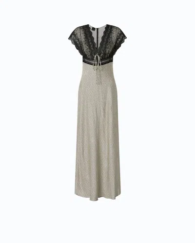 Pinko - Robe Longue Sans Manches À Pois - 36 In Beige