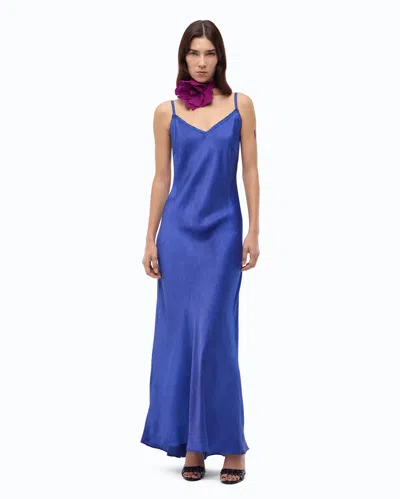 Pinko Viper Satin Maxi Slip Dress In Multi