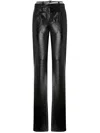 Pinko Rocio Trousers With Shiny Finish And Belt Loops In Black
