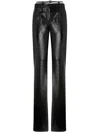 Pinko Rocio Trousers With Shiny Finish And Belt Loops In Black