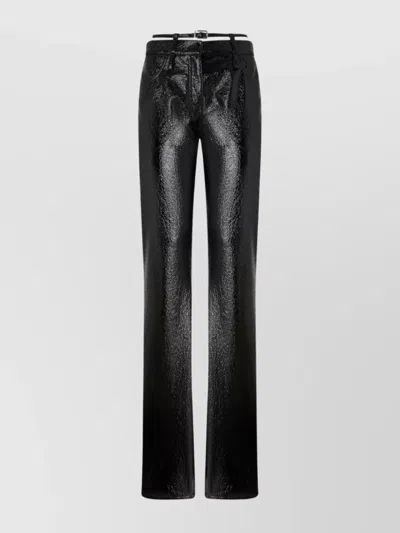 PINKO ROCIO TROUSERS WITH SHINY FINISH AND BELT LOOPS