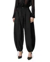 Pinko Relaxed Fit Cotton Trousers With Elastic Waistband In Black