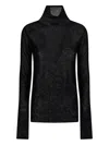 Pinko Long-sleeved Turtleneck Top In Black