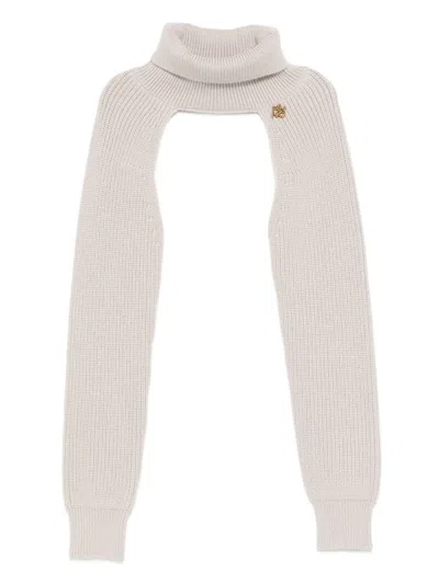 Pinko Kids' Roll-neck Logo-plaque Top In Neutral