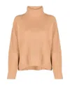 Pinko Roll-neck Ribbed Jumper In Nude