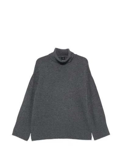 Pinko Roll-neck Knitted Sweater In 그레이
